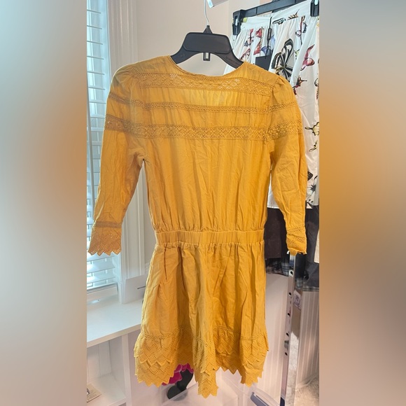 Tularosa size Small Yellow Lace Button-Down Dress - Picture 3 of 8